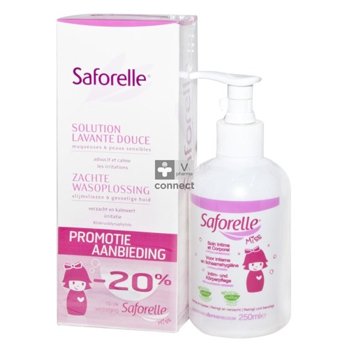 Saforelle Solution Lavante Douce 250 ml + Saforelle Miss Soin Intime 250 ml Promo