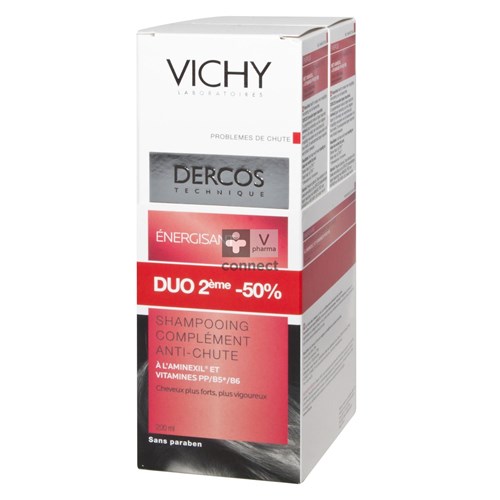 Vichy Dercos Shampooing Énergisant Complément Anti Chute 2 x 200 ml Promo