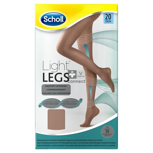 Scholl Light Legs Collants de Contention 20 Den Beige L