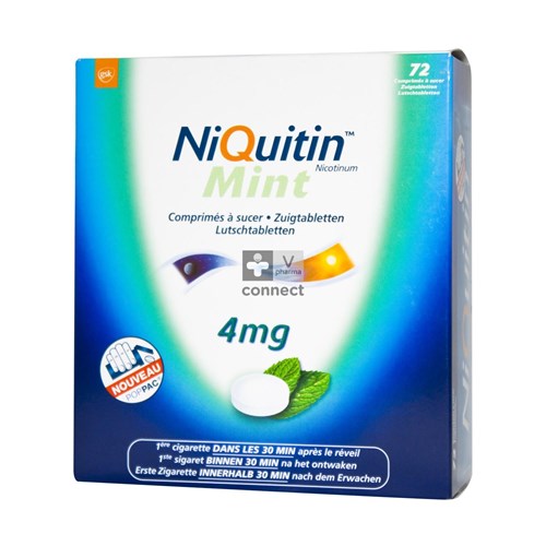 Niquitin Mint 4 mg 72 Comprimés à Sucer