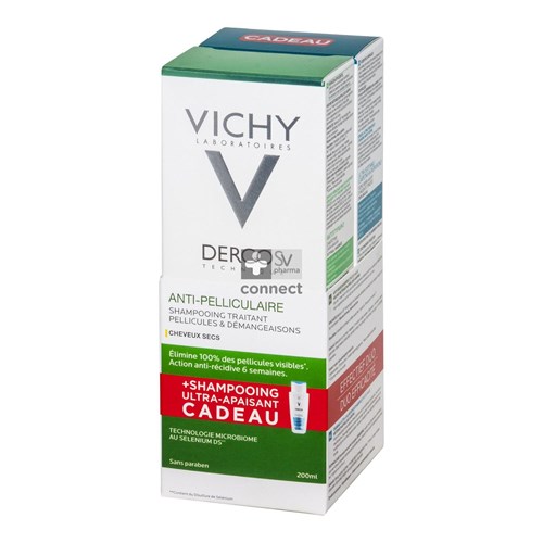 Vichy Dercos Duo Shampooing Anti-Pelliculaire 200 ml + Ultra Apaisant Cheveux Secs 200 ml Gratuit