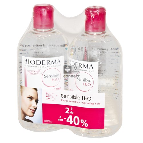 Bioderma Sensibio H2O Solution Micellaire 2 x 500 ml Prix Promo