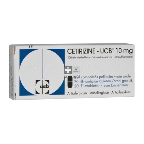 Cetirizine UCB 10 mg 20 Comprimés
