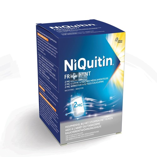 Niquitin 2 mg Gomme A Mâcher Menthe 100 Pièces