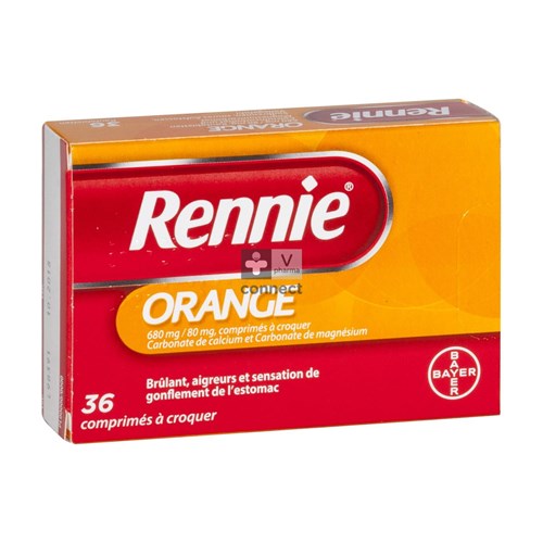 Rennie Orange 36 Comprimés
