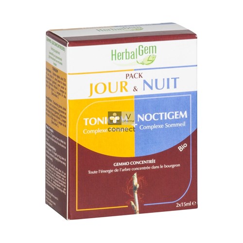 Herbalgem Pack Jour & Nuit Tonigem + Noctigem 2 x 15 ml Prix Promo