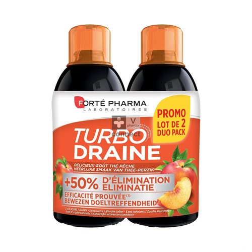 Forte Pharma Turbodraine Peche 2 x 500 ml Duopack Prix Promo