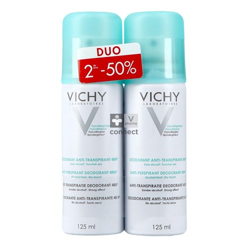 Vichy Déodorant Anti Transpirant Aérosol 2 x 125 ml Promo