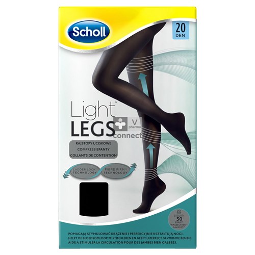 Scholl Light Legs Collants de Contention 20 Den Noir L