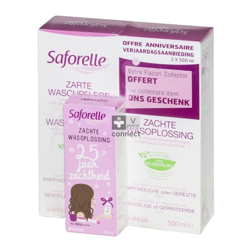 Saforelle Solution Lavante Douce 2 x 500 ml + 100 ml Prix Promo
