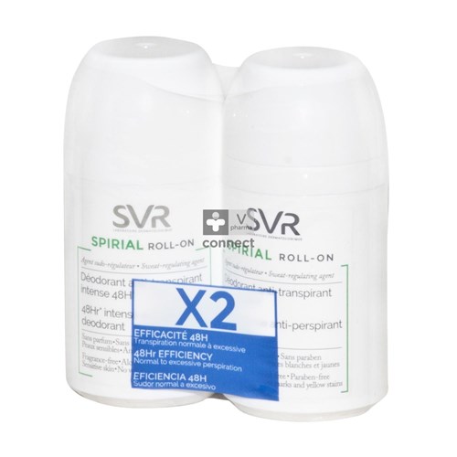 SVR Spirial Déodorant Anti Transpiration Roll-On 2 x 50 ml Promo