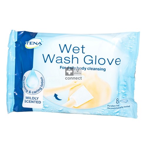 Tena Wet Wash Gloves Sans Parfum 8 Pièces
