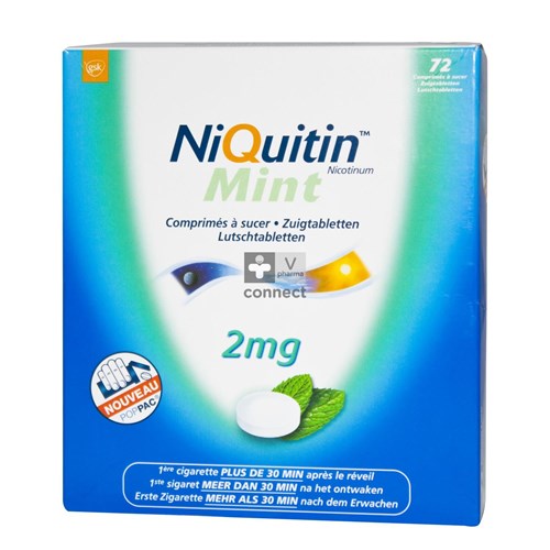 Niquitin Mint 2 mg 72 Comprimes à Sucer