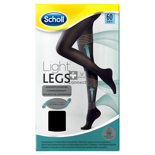 Scholl Light Legs Collants de Contention 60 Den Noir XL