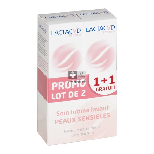 Lactacyd Pharma Peaux Sensibles 2 x 250 ml 1 + 1 Gratuit