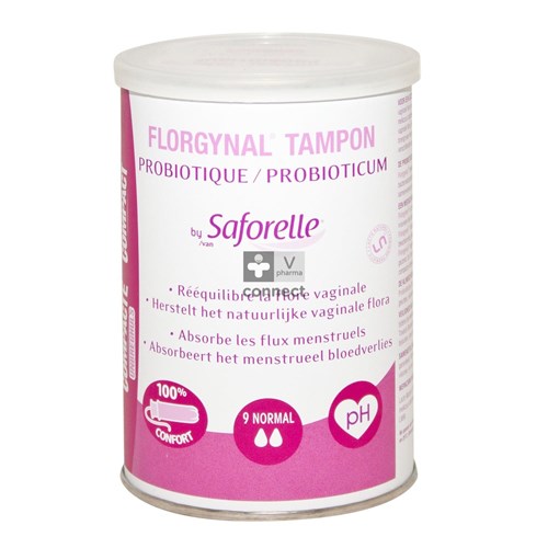 Saforelle Florgynal Tampon Probiotique Compact Normal 9 Pièces