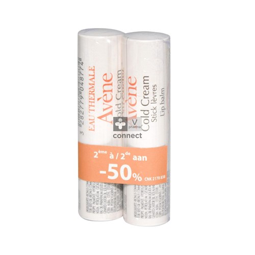 Avene Cold Cream Stick Lèvres 2 x 4 g Promo 2EME -50 %