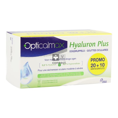 Opticalmax Hyaluron Plus 30 x 0,5 ml Prix Promo