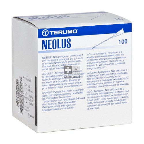 Terumo Aiguille Neolus 22G 2 Rb Noir 100 Pièces