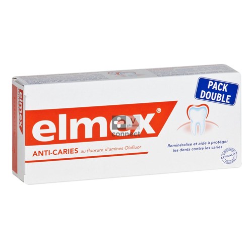 Elmex Dentifrice Protection Anti Caries 2 x 75 ml Prix Promo