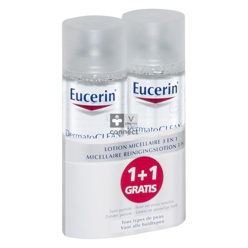 Eucerin Dermatoclean Lotion Micellaire 3 en 1 Duo 200 ml 1 + 1 Gratuite