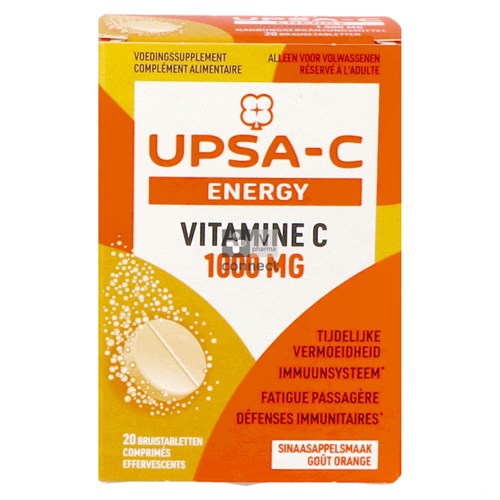 Upsa Vitamine C Energy 1000 mg 20 Comprimés Effervescents