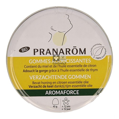 Pranarom Aromaforce Bio Gommes Adoucissantes Miel 45 g