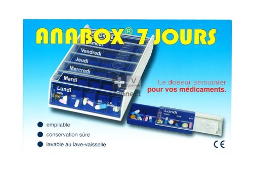 Anabox Pilulier Bleu 7 Jours
