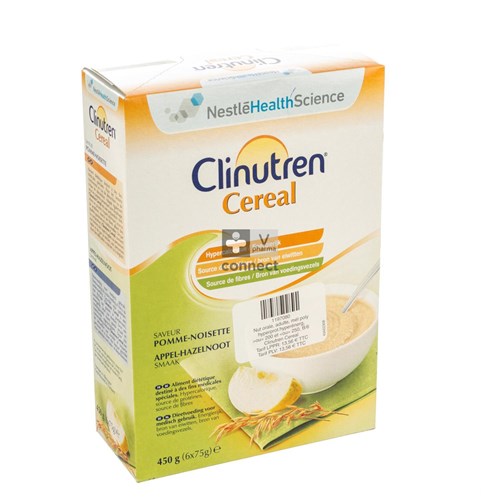 Clinutren Cereal Pomme Noisette Poudre 450gr (6 X 75g)