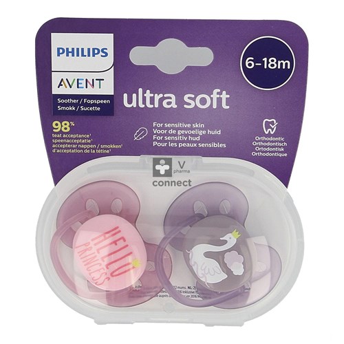 Avent Sucette 6+ Ultra Soft Deco Girl