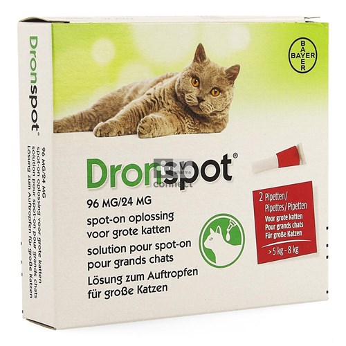 Dronspot 96Mg/24 mg Spot-On Chat 5-8Kg 2 Pipettes