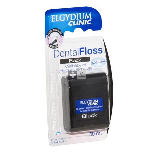 Elgydium Clinic DentaFloss Black Fil Dentaire Noir