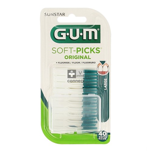 Gum Soft Picks + Fluor Large 40 Pièces R.634