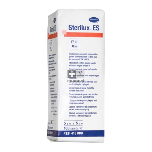 Sterilux Compresses 8 Epaisseurs 5cm X 5cm  100 Pieces R.418800