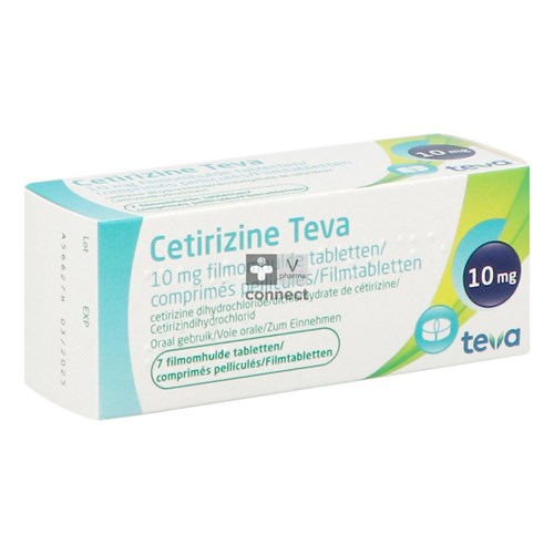 Cetirizine Teva 10 mg 7 Comprimés