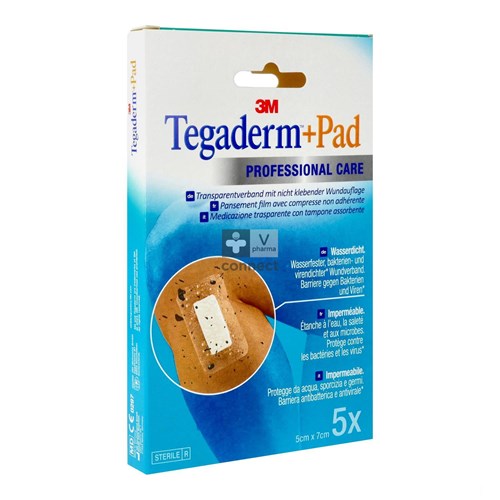 Tegaderm + Pad Pansement Transparent 5 cm x 7cm 5 Pièces Réf. 3582P