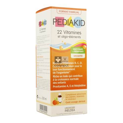 Pediakid 22 Vitamines Oligo Eléments Solution Buvable 250 ml