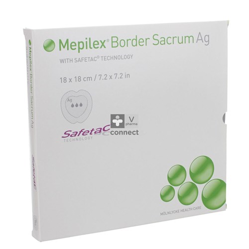 Mepilex Border Ag Sacrum 18 x 18 cm 5 Pièces R.382000