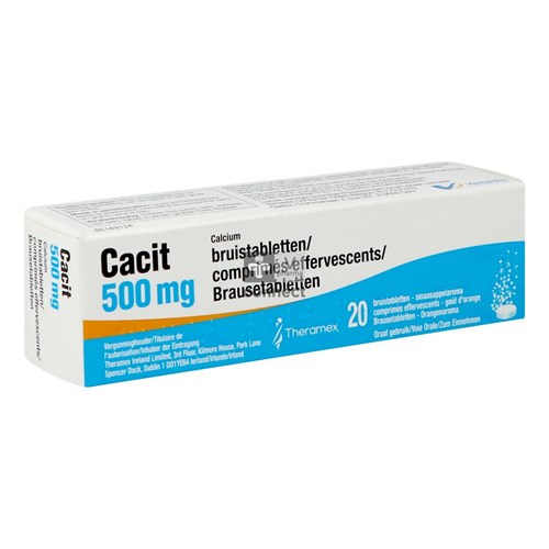 Cacit 500 mg 20 Comprimes Effervescents