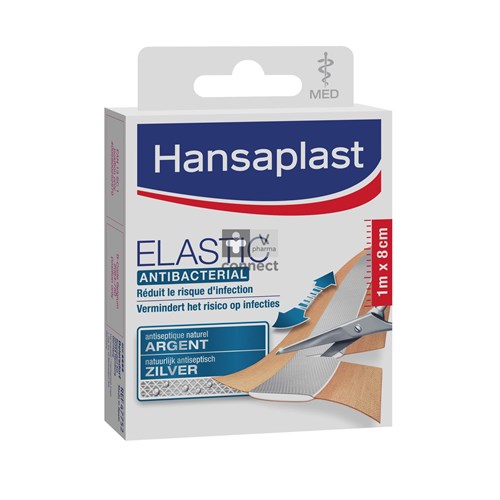 Hansaplast Med Elastic Antibacterial 8 cm x 1 m
