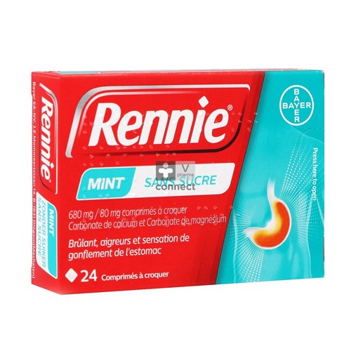 Rennie Menthe 24 Comprimés