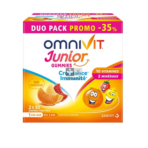 Omnivit Junior Gommes Duo 30 Comprimés Prix Promo -35%