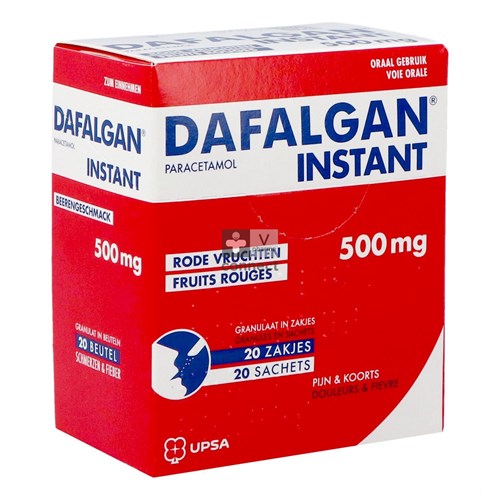 Dafalgan Instant 500 mg Fruits Rouges 20 Sachets