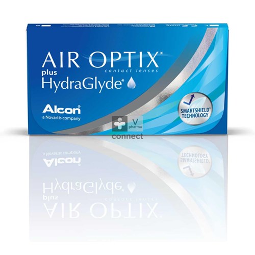 Air Optix Plus HydraGlyde Lentilles Mensuelles 6 Pieces Dioptrie :  -2