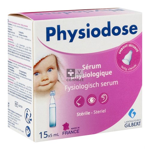 Gilbert Physiodose Serum Physiologique 5 ml 15 Unidoses