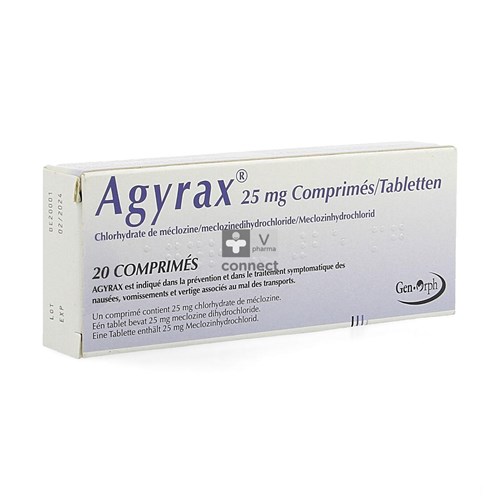 Agyrax 25 mg 20 Comprimés
