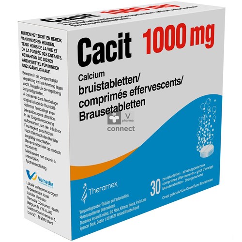 Cacit 1000 mg 30 Comprimes Effervescents