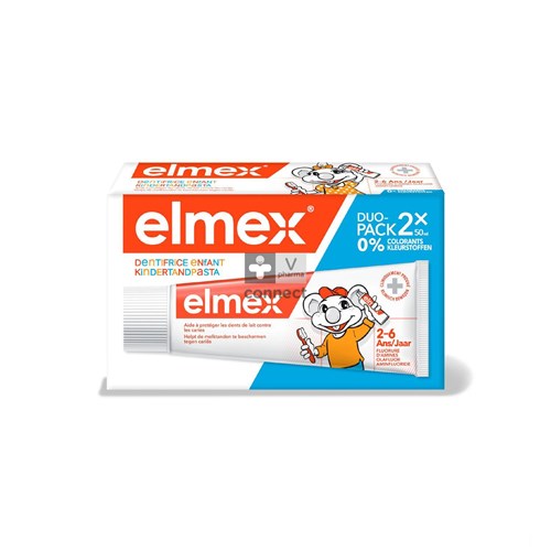 Elmex Dentifrice Enfant 2-6 Ans 2x50 ml