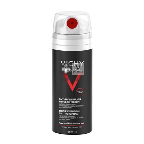 Vichy Homme Déodorant Anti Transpirant 72H Triple Diffusion Spray 150 ml