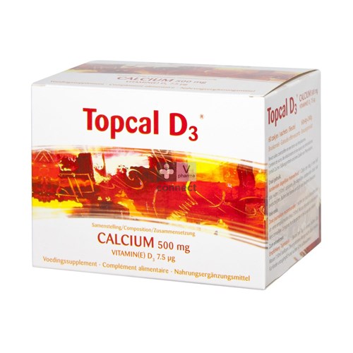 Topcal D3 Calcium 500 mg Granulés Effervescents 60 Sachets